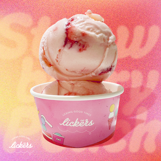 Strawberry Peach Yogurt Ice Cream