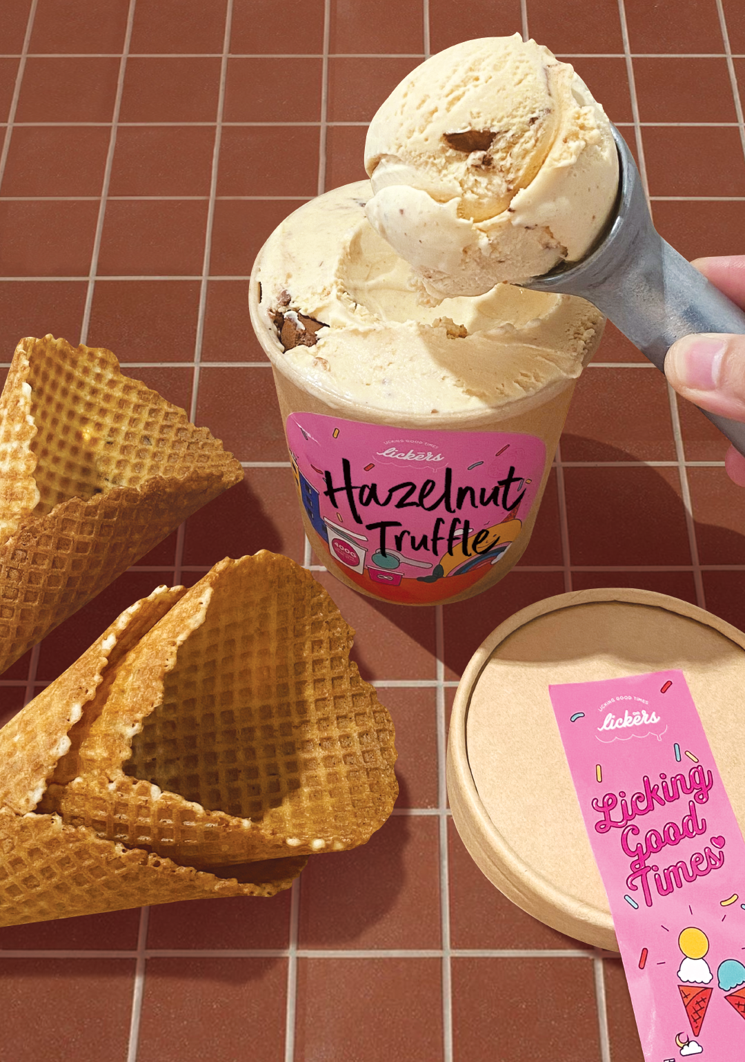 Lickers Ice Cream Pint and Rosemary Cones