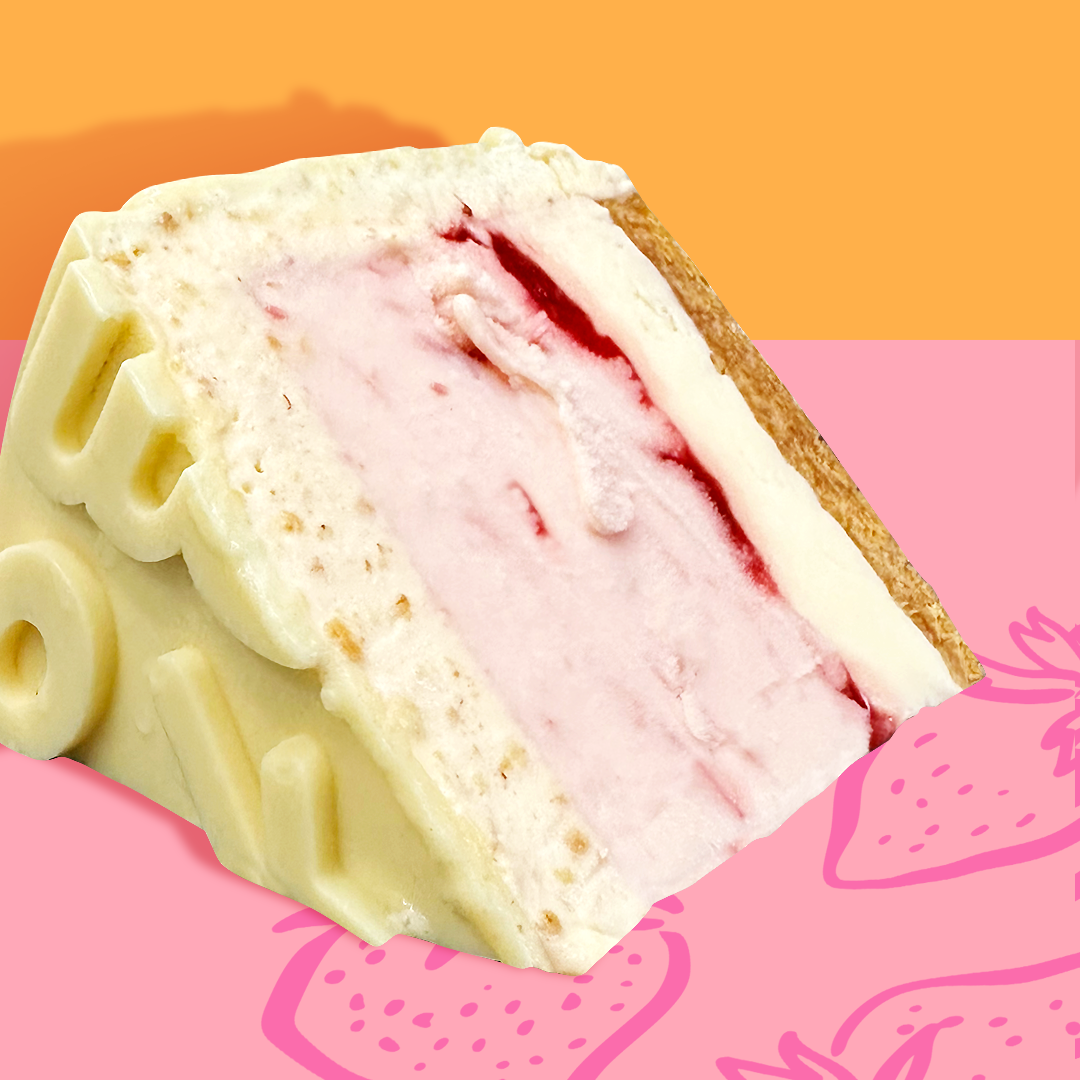 Peachberry Cheese Ice Cream Cake Slice