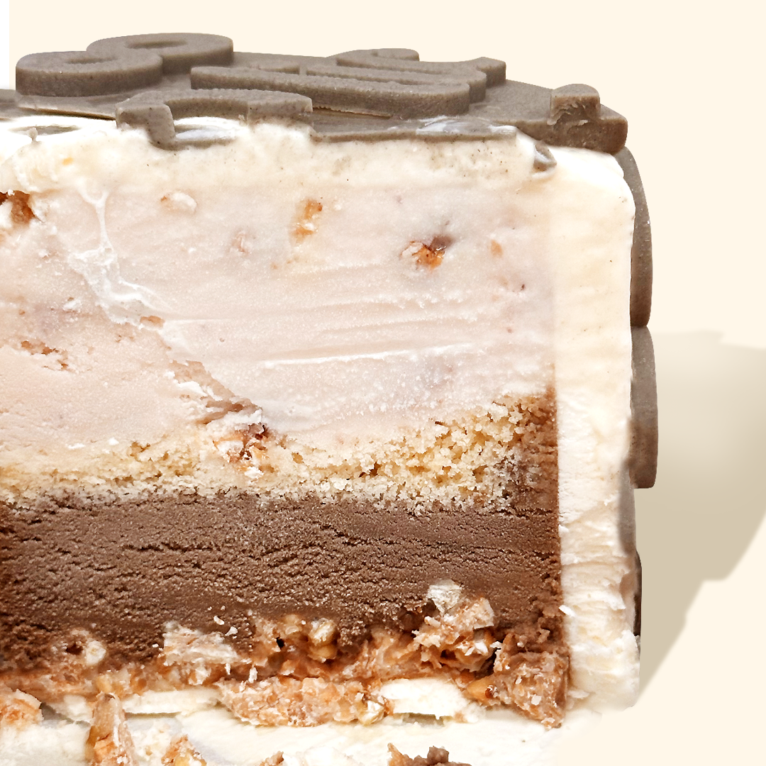 Sobacha Hojicha Ice Cream Cake Sliced