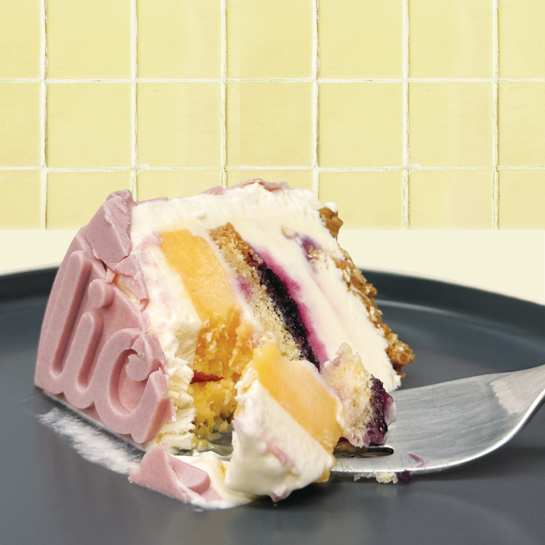 Violet Sunshine Cake Sliced