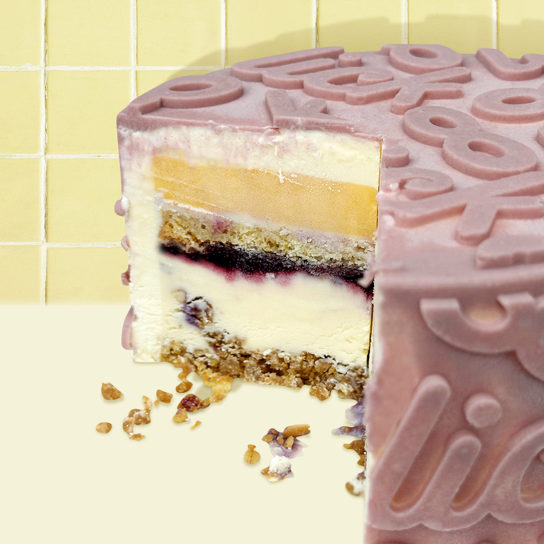 Violet Sunshine Whole Cake Sliced